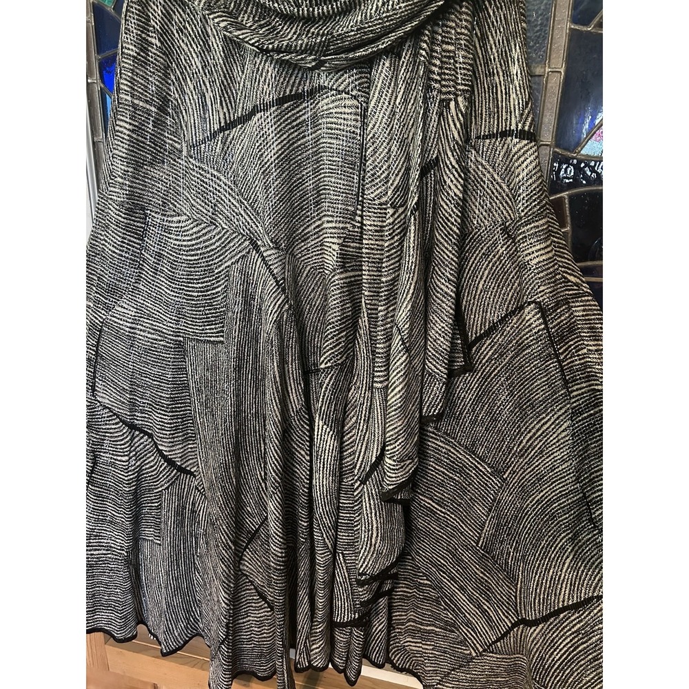Ashro Maxi Dress Black & Silver Metallic Flowy Dress Sleeveless Size Large - Picture 3 of 8
